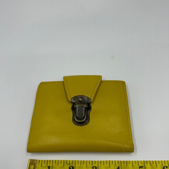 Basha Mustard Yellow Leather Wallet with Silver Lock - Picture 5 of 6